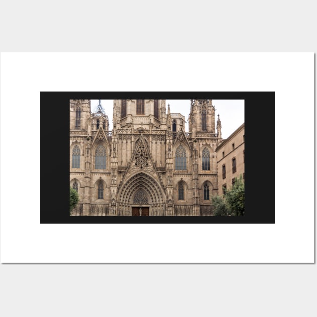 Facade of Barcelona Cathedral Wall Art by lena-maximova